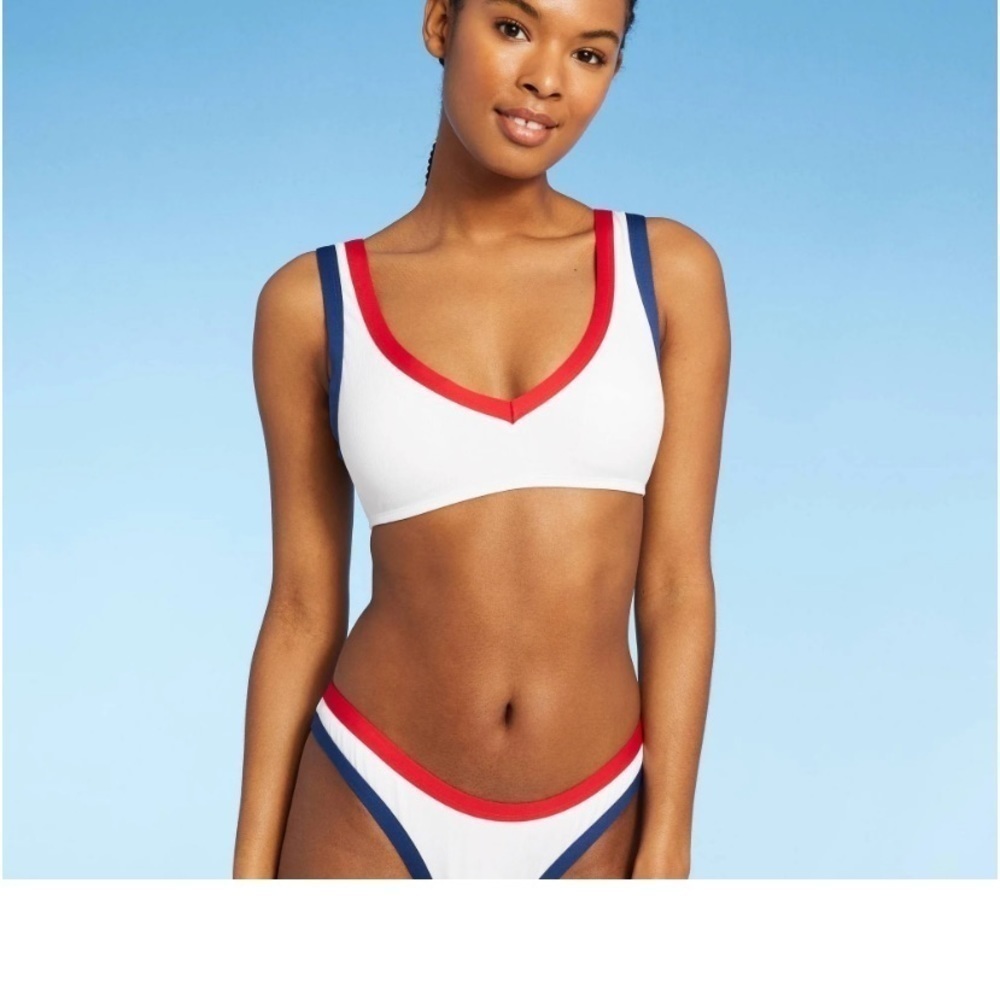 Sea angel swim top red white & blue nwt